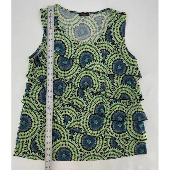 Cocomo Plus Size Green Tiered‎ Boho Liquid Knit Blouse See Measurements (1x?) - Picture 6 of 7